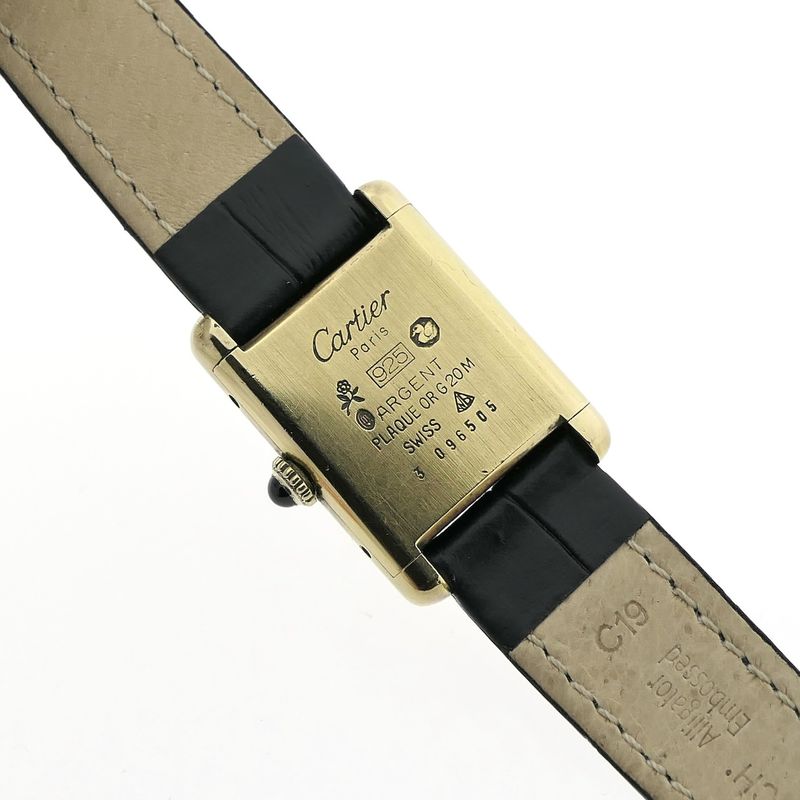 Image 11 of Cartier Tank Vermeil 3 096505; Vintage mechanisch dames horloge
