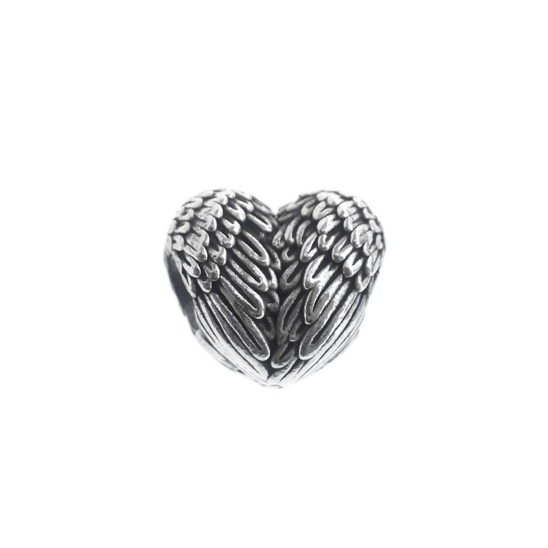 Image 3 of Pandora charm; Silver; Winged Heart