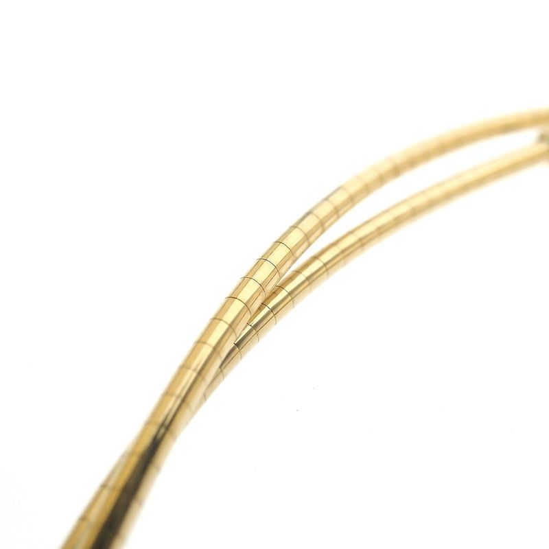 Image 7 of Gold round omega link necklace | 46 cm