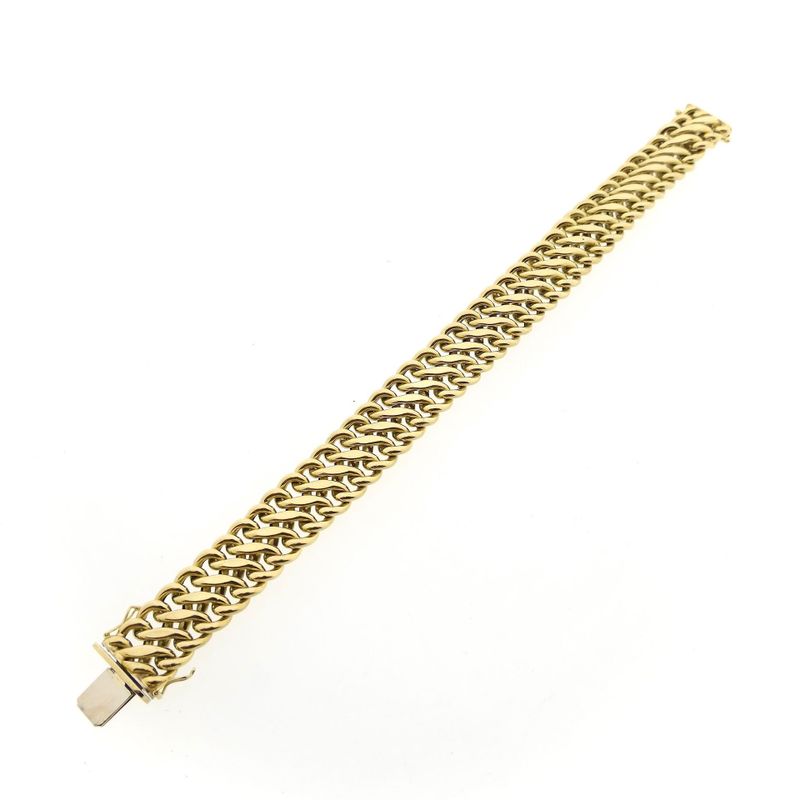 Afbeelding 8 van Gouden Franse gourmetschakel armband