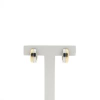 Two-tone gold earrings; Ø 14.5 mm