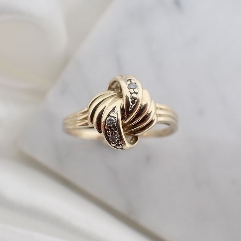 Image 9 of Golden fantasy ring with diamonds | 0.015 ct.