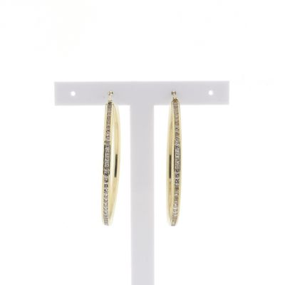Image 1 of Gold earrings with zirconia; Ø 51.5 mm