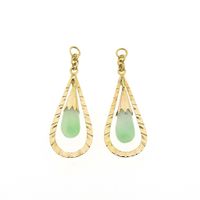 Gold Jade Earrings | Vintage