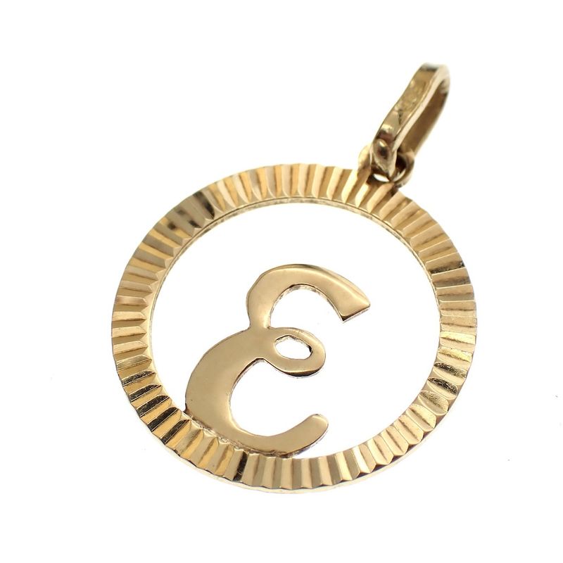 Image 3 of Gold pendant of the letter E