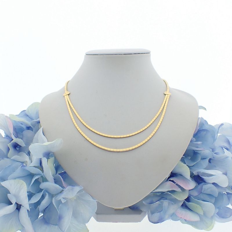 Image 2 of 18-karat gold omega necklace; fantasy design | 45 cm