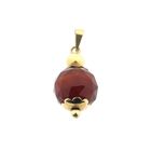 Image 4 of Vintage gold ball pendant with carnelian