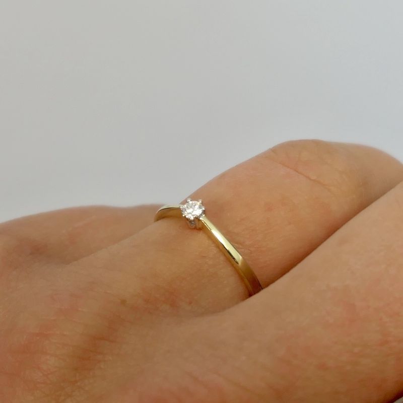 Image 7 of Gold solitaire ring with diamond | 0.07 ct.