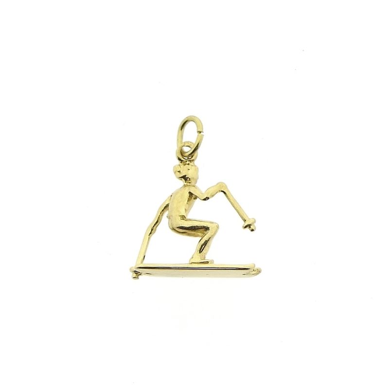 Image 5 of Gold pendant of a skier