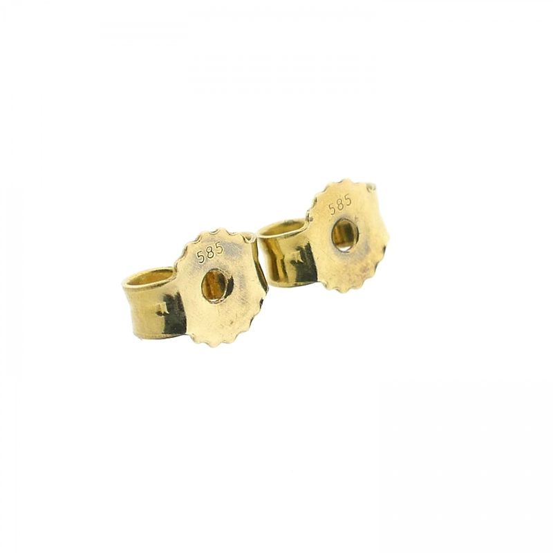 Image 6 of Gold subtle stud earrings with diamond; 0.05 ct.