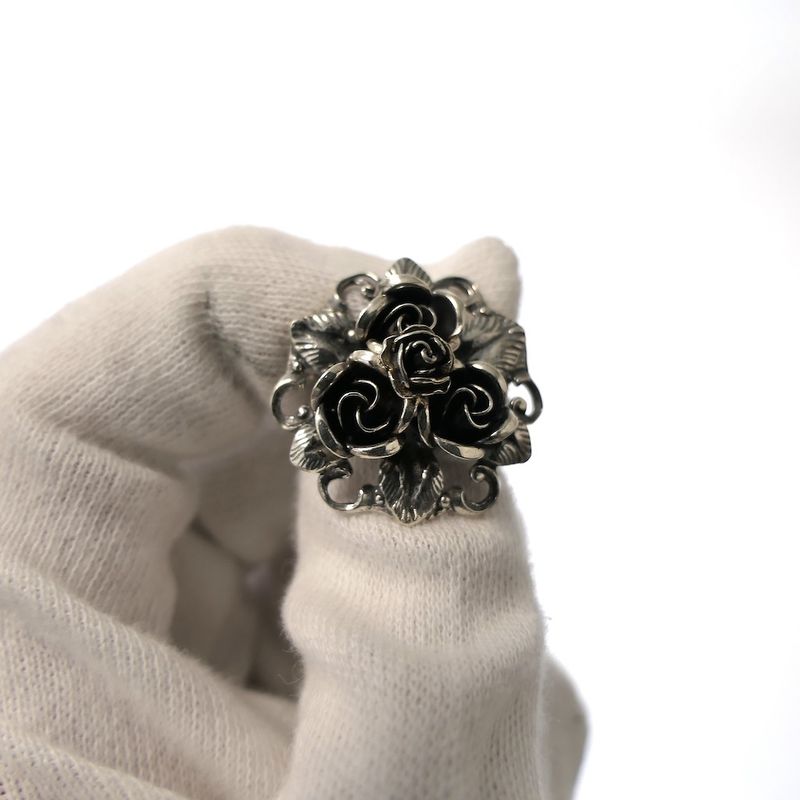 Image 10 of Silver rose brooch