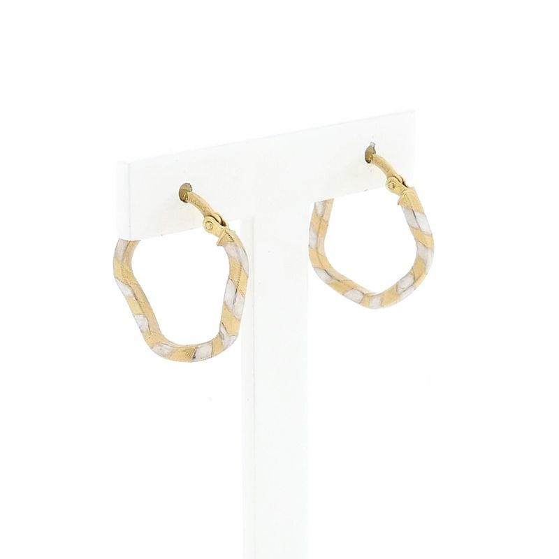 Image 3 of Bicolor Gold Earrings; Ø 19.5 mm