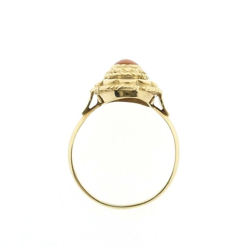 Image 5 of Antique gold ring with red coral