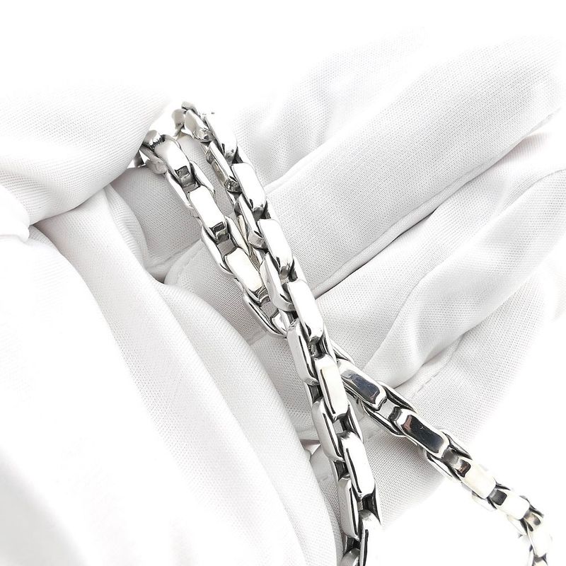 Image 6 of White gold anchor link necklace