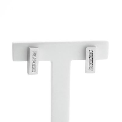 Gold stud earrings set with diamonds; 0.12 ct. Image 1 of Gold stud earrings set with diamonds; 0.12 ct.