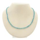 Image 1 of Light blue topaz bead necklace with gold clasp