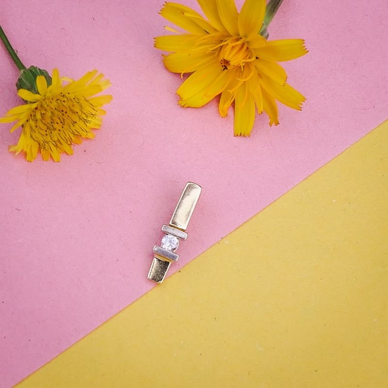 Image 2 of Two-tone gold pendant with zirconia