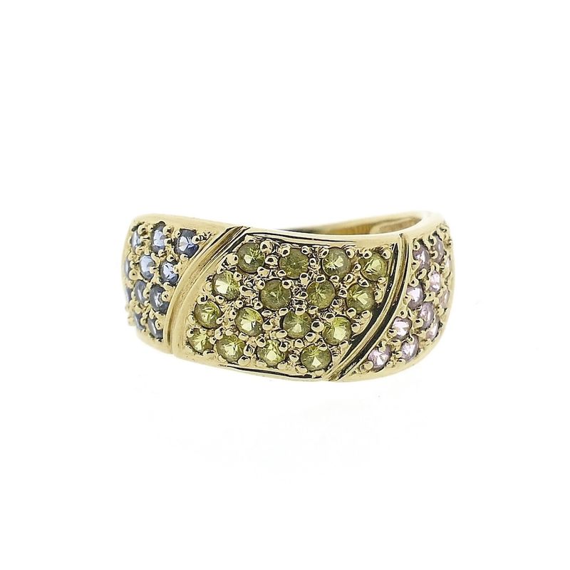 Image 3 of Gold pavé ring set with sapphire