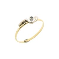 Two-tone gold solitaire ring with diamond | 0.005 ct.
