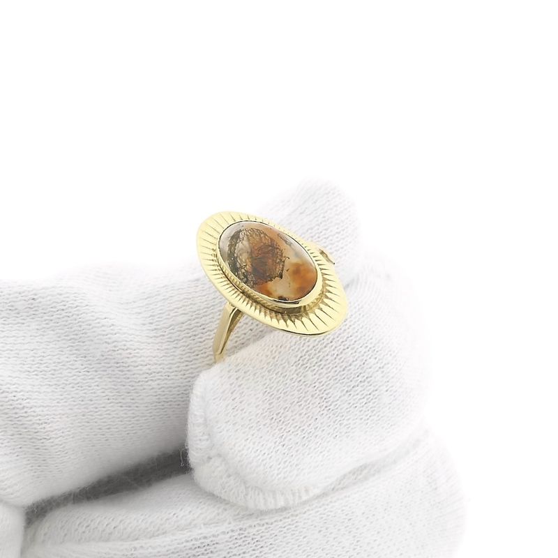 Image 8 of Gold ring with moss agate | Vintage