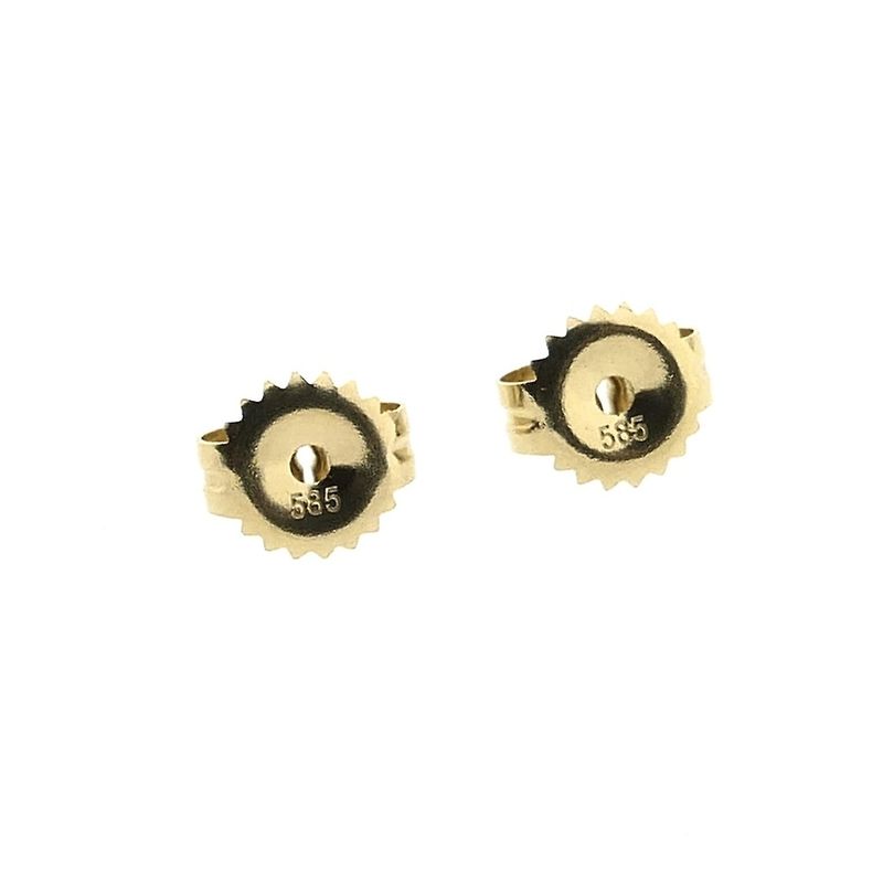 Image 6 of Gold stud earrings of a flower with diamond | 0.06 ct.