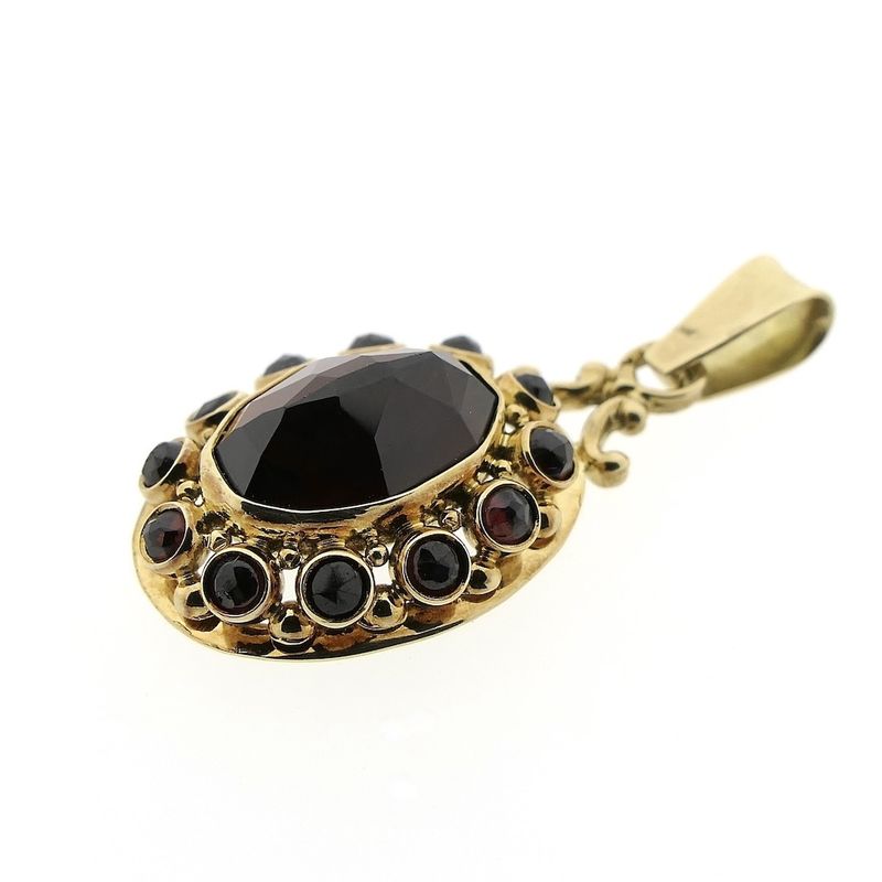Image 4 of Vintage gold entourage pendant with garnet