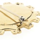 Image 9 of Vintage gold pendant/brooch with painted portrait and diamond 0.010 ct.