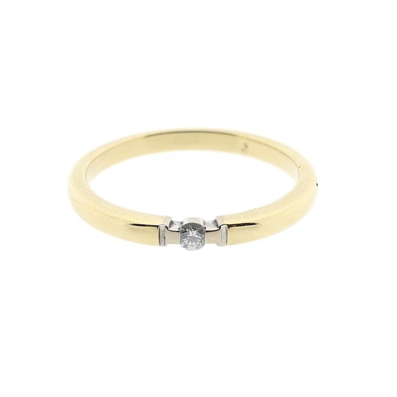 Image 3 of Gold solitaire ring with diamond; 0.035 ct. | Diamonde