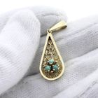 Image 4 of Vintage gold pendant with turquoise.