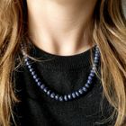 Image 2 of Sapphire bead necklace with gold clasp
