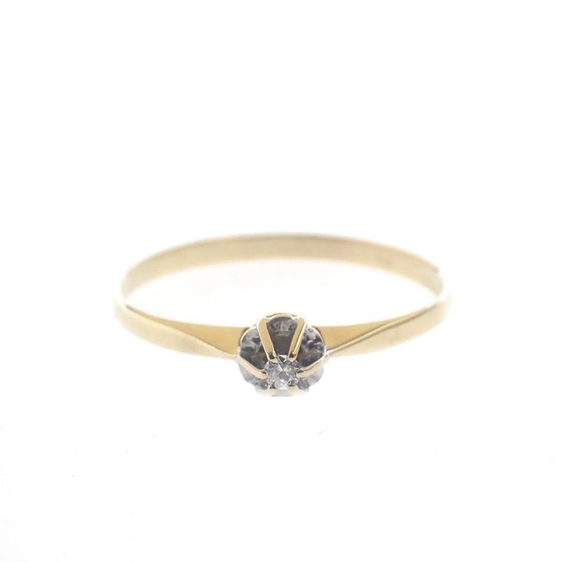 Image 3 of Gold solitaire ring with diamond 0.03 ct.