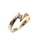 Image 1 of Two-tone gold ring with 0.14 ct diamond.