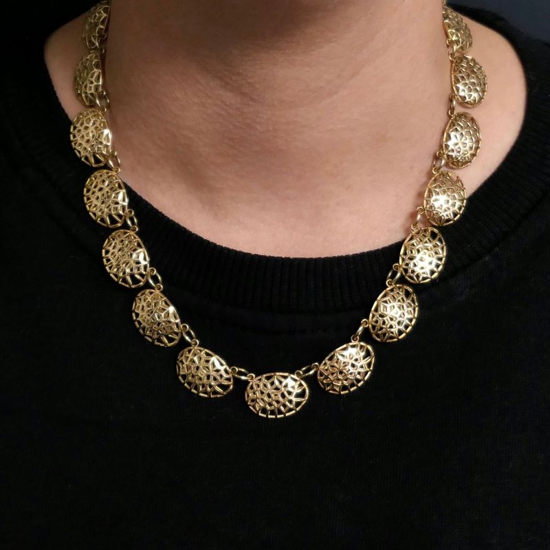 Image 10 of Vintage gold fantasy link necklace