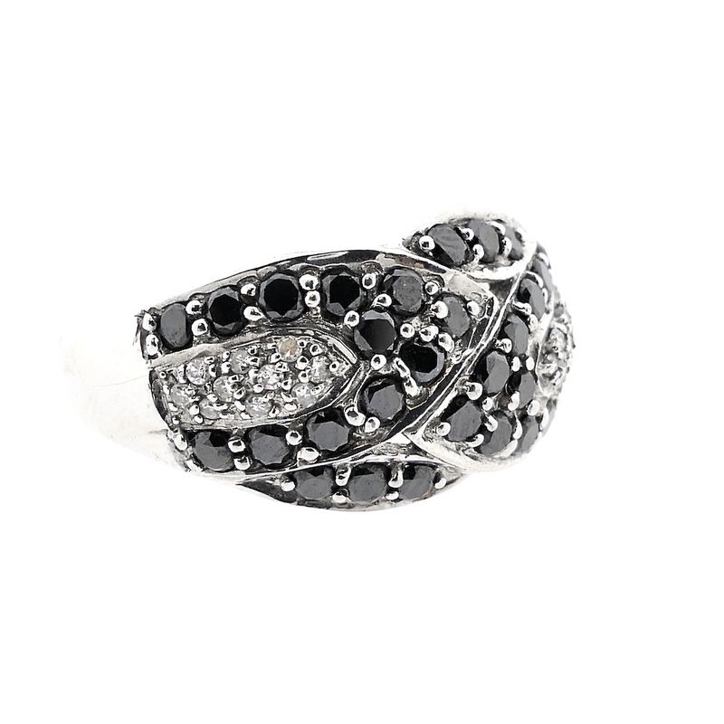 Image 6 of 8-carat ring with black moissanite and clear diamonds; 0.55 ct.