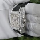 Image 26 of Cartier Santos 100 XL Chronograph 'Factory-Set' Diamonds 2891; 18k white gold watch with diamonds