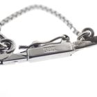 Image 9 of White gold cobra link necklace with triple opal and diamonds; Approx. 0.38 ct.