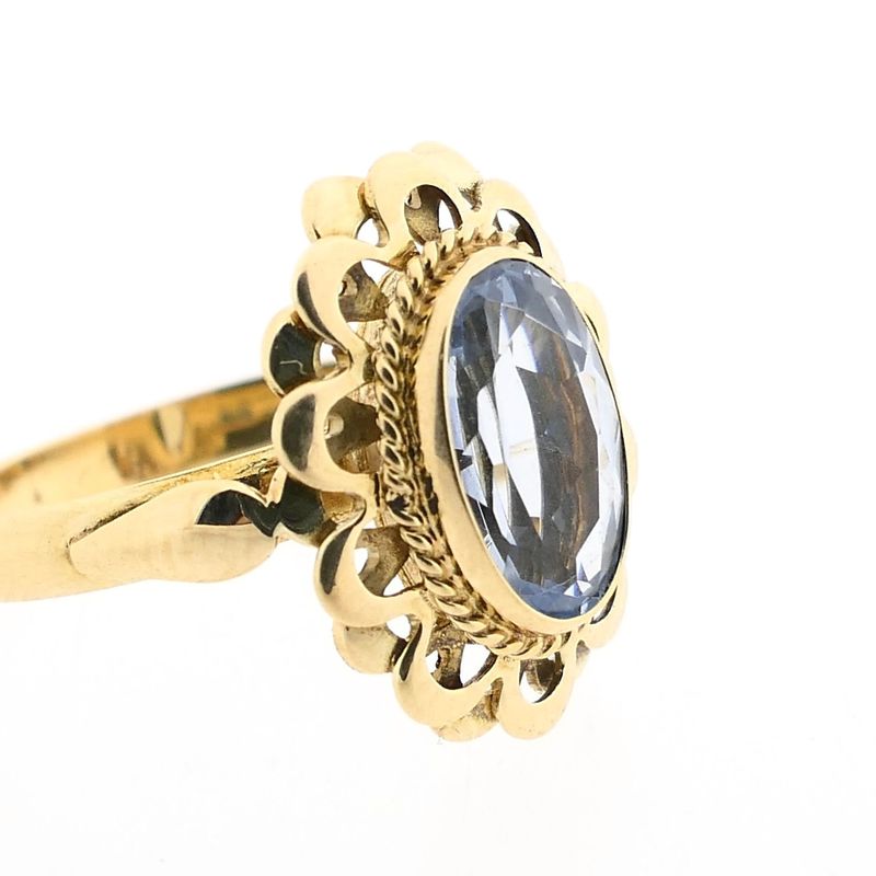 Afbeelding 8 van Gouden ring met aquamarijn