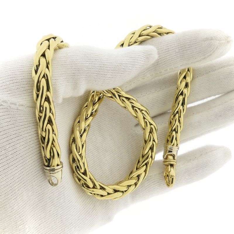 Image 5 of Two-tone gold foxtail link necklace