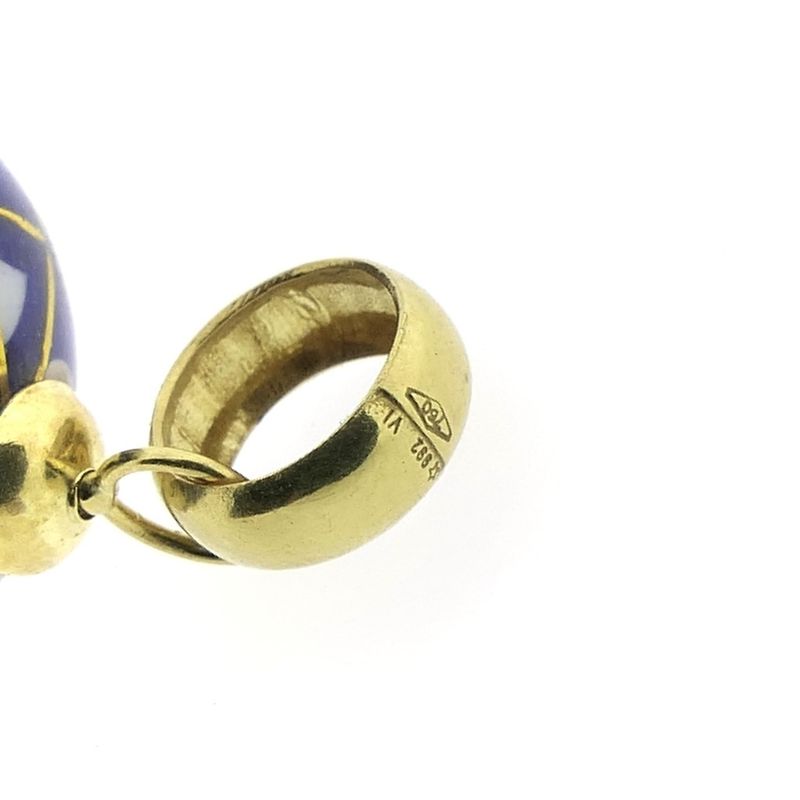 Image 5 of Gold globe pendant with enamel and mother of pearl