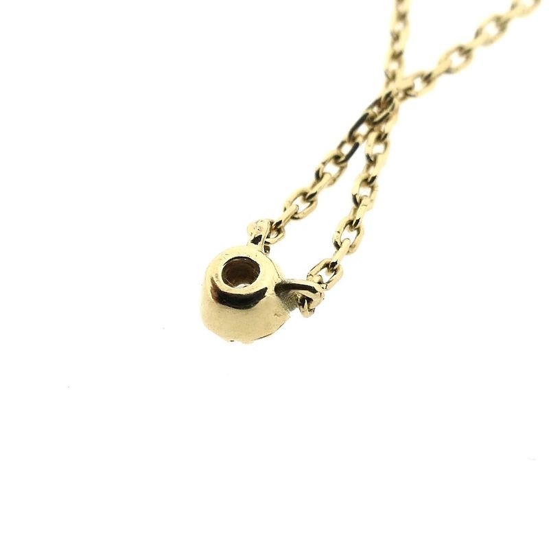 Image 6 of Gold necklace with a fixed diamond pendant; 0.03 ct. | 42 cm
