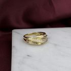 Image 2 of Gold pavé ring with diamonds; approx. 0.38 ct.