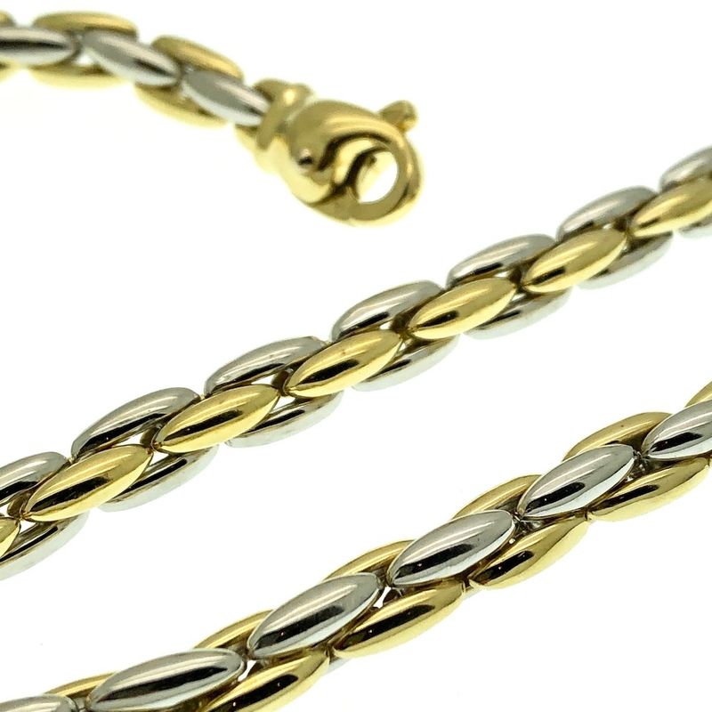 Image 4 of Two-tone gold fantasy link necklace | 41 cm