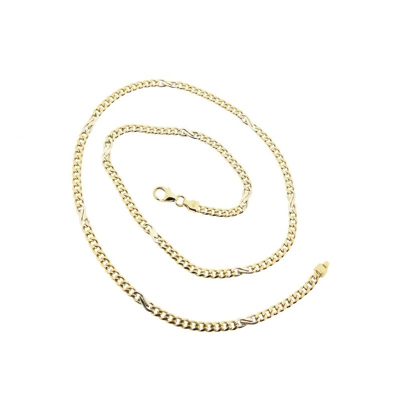 Image 5 of Two-tone gold gourmet link chain