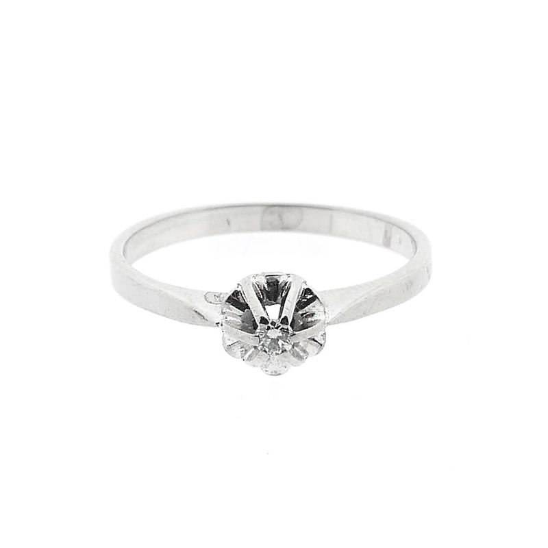 Image 3 of White Gold Solitaire Ring with 0.04 ct Diamond