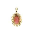 Image 3 of Gold Pendant with Blood Coral and Pearl; 14 Karat