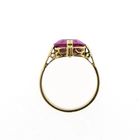Image 8 of Gold pinky ring with synthetic magenta ruby