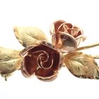 Image 5 of Two-tone gold brooch; Vintage/antique | Rose