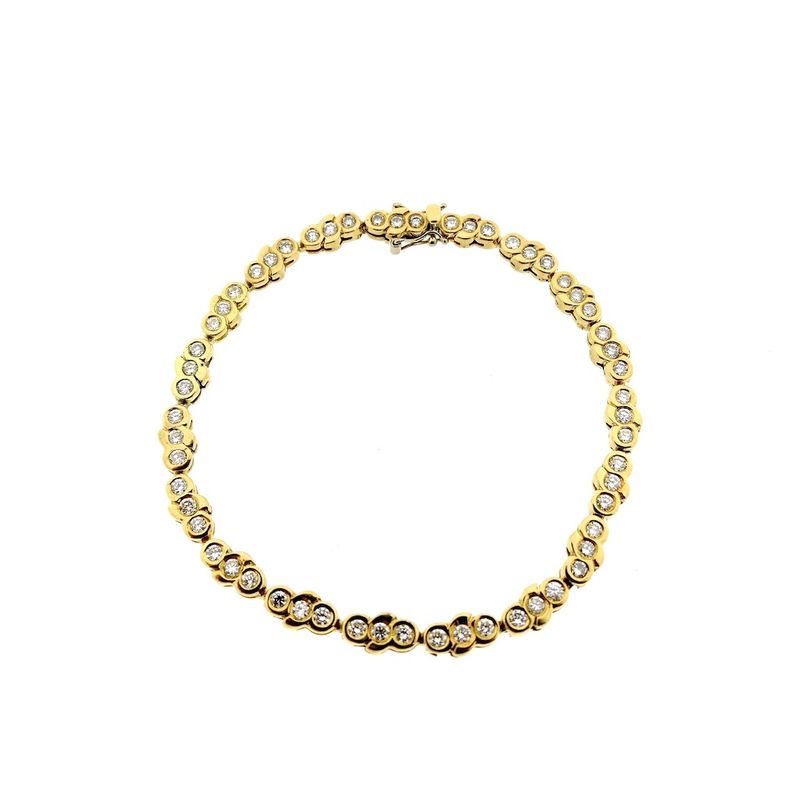 Image 2 of Gold tennis bracelet with diamond; 1.71 ct.