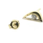 Image 6 of Bicolor gold stud earrings with zirconia