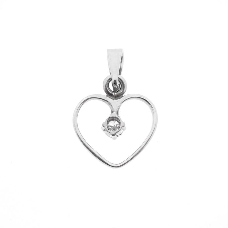 Image 6 of White gold heart pendant with diamond | 0.07 ct.